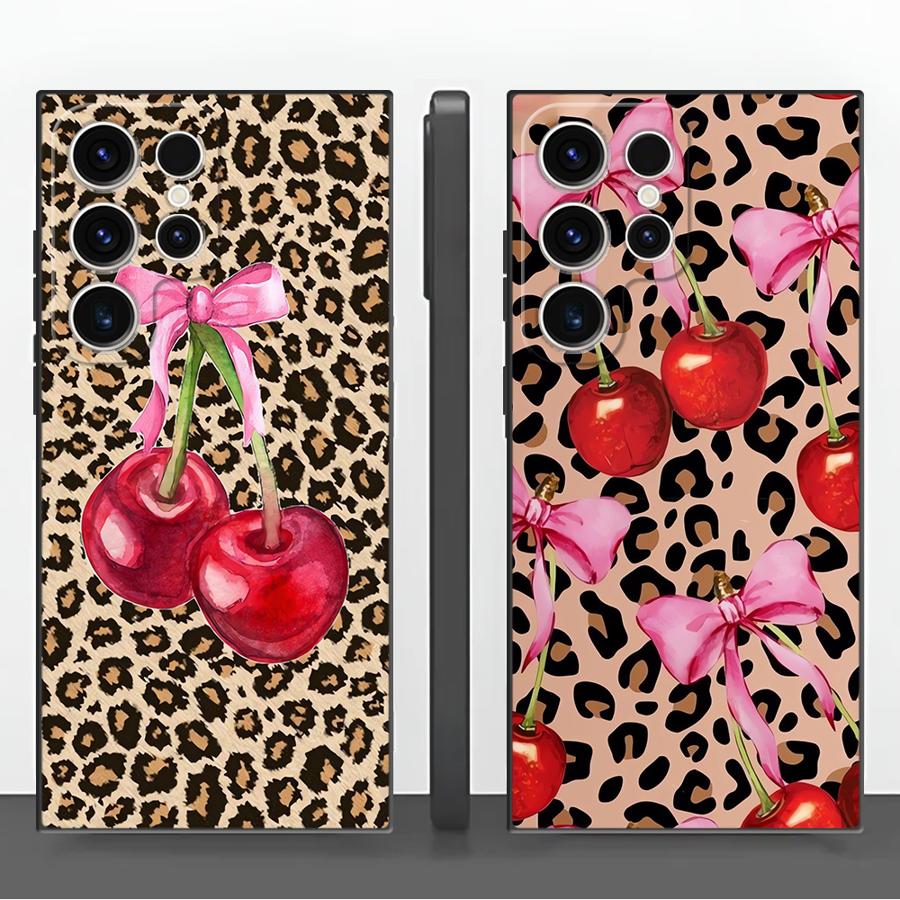 Tablet S9 Fe Accessories - Leopard Cherry Funda Phone Cover Case